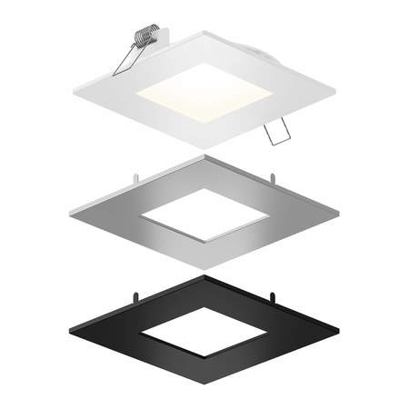 DALS 6 Inch Square LED Recessed Panel Light with Multi Trim SPN6SQ-CC-3T